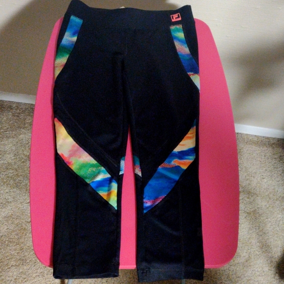 NWOT Fila Sport Black with rainbow stripes Active Running Pants (XS) - Picture 6 of 15